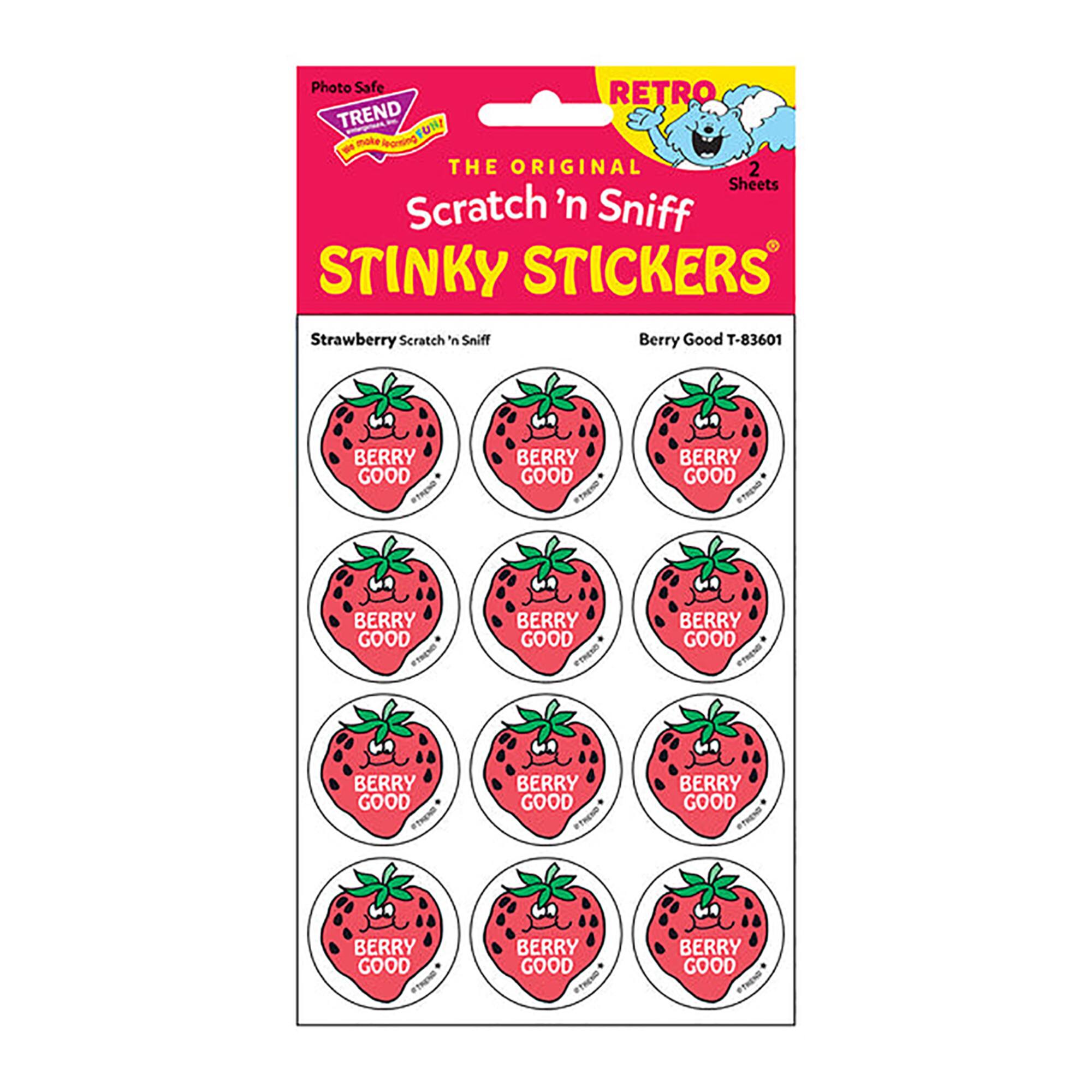 TREND Enterprises® Berry Good Strawberry Scented Stickers, 6 Packs of 24